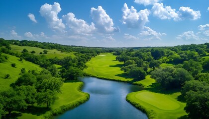 Fototapeta premium Golf Course Aerial View (1)