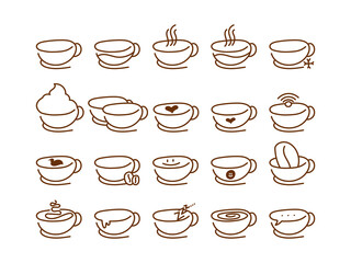 Coffee Shop Linear Logo Collection Element