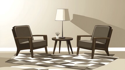 Midcentury Modern Living Room.