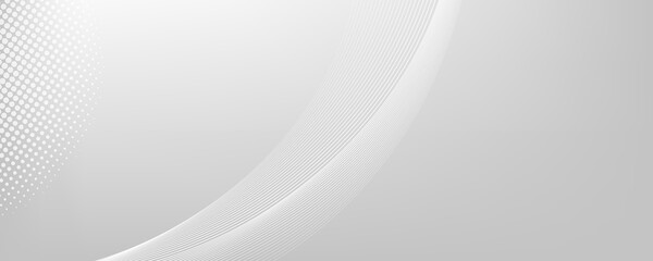 Abstract white banner template with wavy lines
