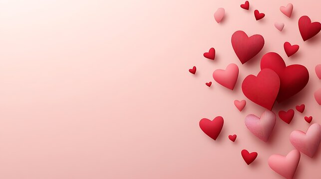 Pink hearts Valentines background. (1)