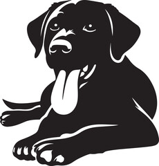 black and white dog vector, Dog illustration, Dog art, Standing black dog silhouette on white background, dog vector, dog standing icon