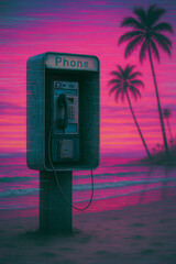 Vaporwave Beach Phone