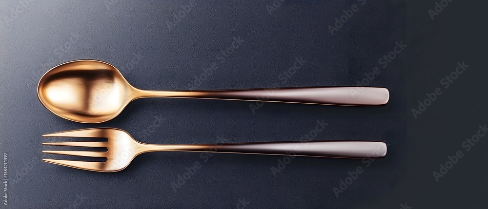 Aufkleber beautifully crafted continuous line drawing of a spoon and fork designed with precise and elegant st