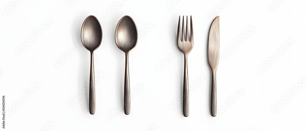 Poster elegant and minimalist cutlery icon with flowing one line design perfect for fine dining logos resta