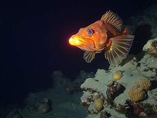 Fototapeta premium anglerfish with bioluminescent lure