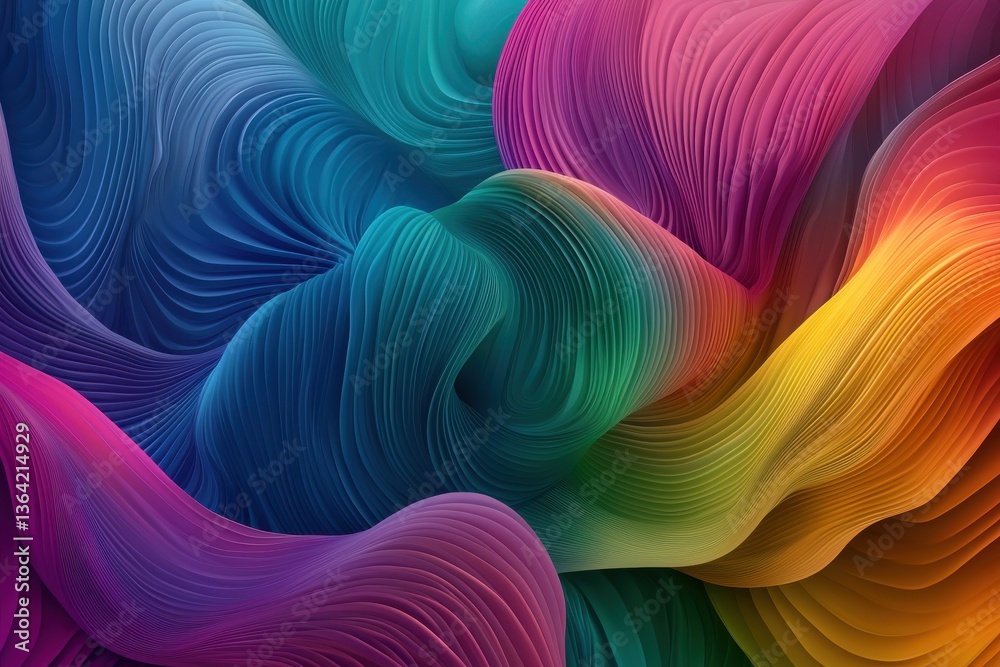 Wall mural colorful abstract waves flowing in fluid motion and design