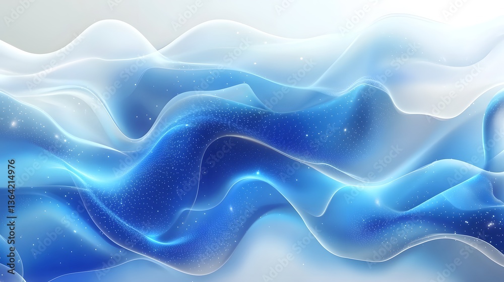 Fototapete Soothing and airy visual of cool blue wind currents softly twisting and flowing in a harmonious abstract pattern  The smooth transparency and gradient effects add depth and motion