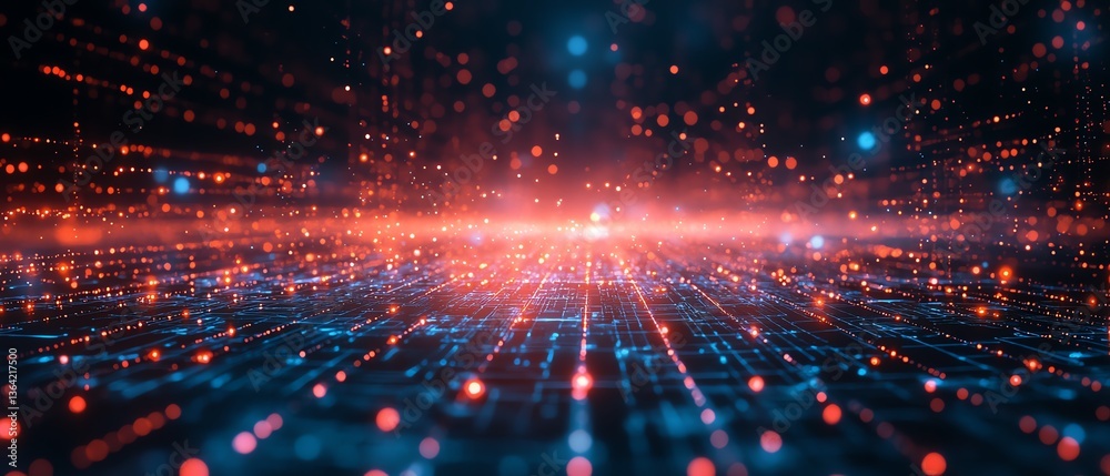 Poster a futuristic digital background with neural networks and artificial intelligence patterns