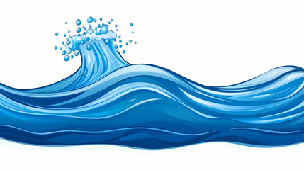 Ocean waves crashing, sea surface texture, white background, ideal for website banner or design element