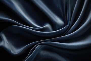 Fototapeta premium Luxurious Dark Satin Fabric Texture with Smooth Flowing Patterns