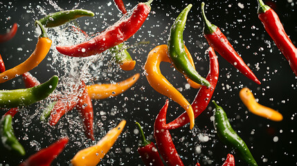 Chili Peppers in Action A Splash of Color and Spice
