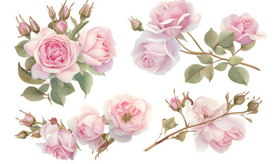 Floral flower vector Illustrations on white background