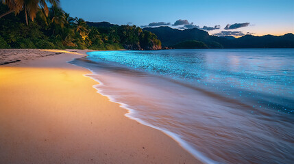 Obraz premium bioluminescent beach's glow