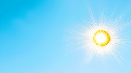Obraz premium Radiant Sunburst Against Clear Blue Sky