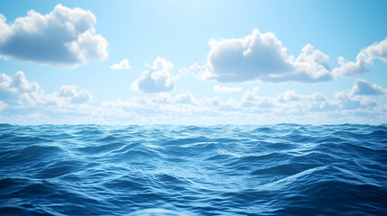 Fototapeta premium Calm ocean waves under sunny sky; perfect for travel and nature websites