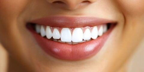 A close up photo of a smiling woman showing teeth