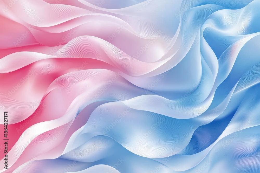 Canvas Prints soft waves of pink and blue flowing abstract background design