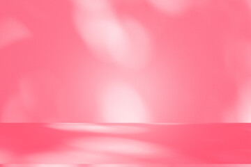 Wall interior background, studio and backdrops show products.with shadow from window color pink background for text insertion and presentation interior decoration	
