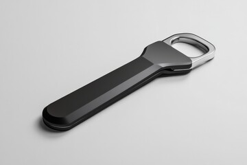A clean key with a modern design, sharp focus on a seamless white surface,