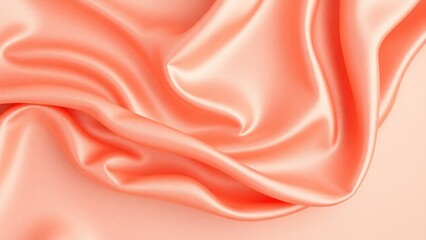Obraz premium Peach fuzz coral gold pink rose white beige silk satin velvet fabric. Gradient. Luxury elegant background. Fold drapery. Shimmer glow glitter light. Design.Template. Flat lay, table top view.
