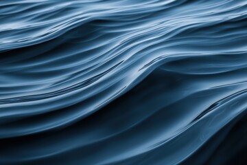 Serene Dark Blue Water Waves Pattern for Tranquil Atmosphere