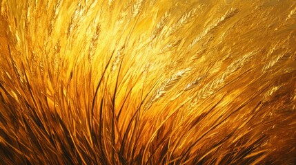 Fototapeta premium A close-up of golden grass or wheat, capturing the beauty of nature's textures and colors.