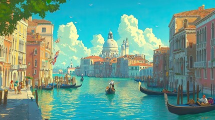 Gondola ride through venetian canals venice travel photography sunny day scenic view