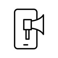 Marketing line icon. Digital marketing icon. Marketing icon isolated on white background. Transparent background, minimalist symbol. Vector images