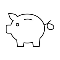 Piggy Bank Line Icon. Funding, Economy, Investment, Payment, Banking, Money, Investor Icons. Editable Stroke Vector Illustration