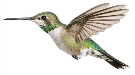 Fototapeta premium Hummingbird Flying with Bird, Nature, Wildlife, and Isolated.