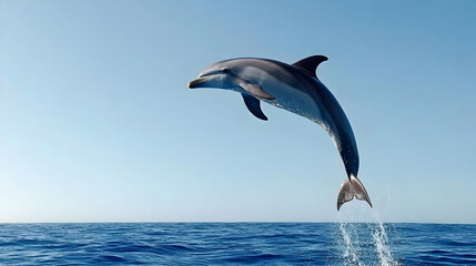 Obraz premium Dolphin Leaping In The Ocean