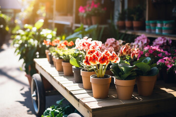 flowers shop on background