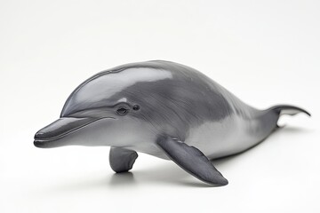 Asian freshwater dolphin (Indus river dolphin), smooth skin, gentle expression, isolated.