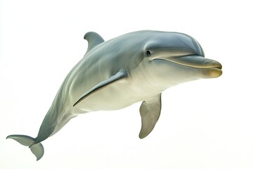 Obraz premium Asian freshwater dolphin (Indus river dolphin), smooth skin, gentle expression, isolated.