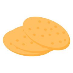 pita bread food snack meal flat color vector illustration template design