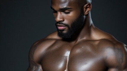 Muscular man with toned chest and shoulders