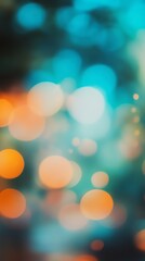 Fototapeta premium Abstract Bokeh Lights Background with Teal and Orange Color Palette