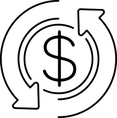 dollar icon isolated on white background