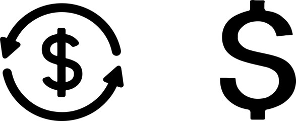 dollar icon isolated on white background