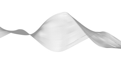 Thin wavy line abstract background. Abstract black lines wave curve motion on white background. Vector Illustration.
