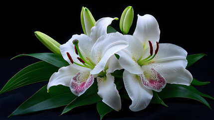 Fototapeta premium elegant white lily and orchid bouquet