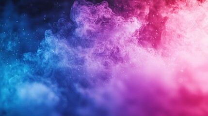 Fototapeta premium Colorful smoke swirls with pink, purple and blue tones and tiny specks