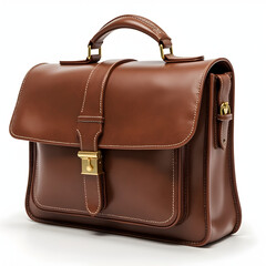 Luxury Brown Leather Briefcase – Elegant Vintage Satchel for Professionals