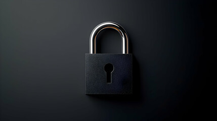 Fototapeta premium Dark Gray Metal Lock On Dark Background
