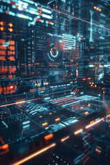 Innovation in Technology: Sleek Modern Software Interface and Data Processing
