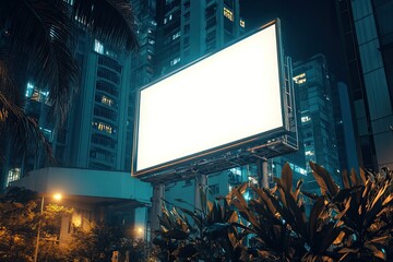 Detailed Image of Billboard Mockup in Night City