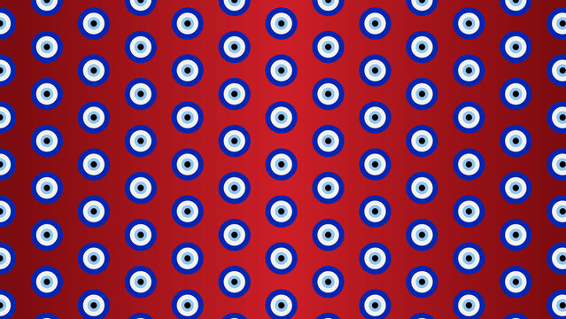 Seamless nazar battu  protection pattern design red