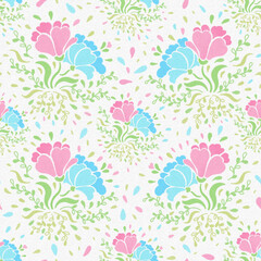 pastel  floral  background. seemless pattern