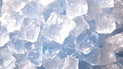 Close-up of translucent cubic crystals.